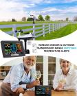 College station weather Indoor Outdoor Thermometer Wireless Color Display Atomic Clock with Rain Gauge, Wireless Thermometer Weather Station with Outdoor Sensor, Wind Speed and Direction