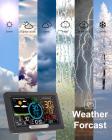 College station weather Indoor Outdoor Thermometer Wireless Color Display Atomic Clock with Rain Gauge, Wireless Thermometer Weather Station with Outdoor Sensor, Wind Speed and Direction