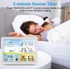 Værstasjonen Trådløs innendørs hjemmeværstasjon med atomklokke, digitalt værtermometer, temperaturfuktighetsmonitor Værmeldingsstasjon med månefase