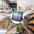 ميزان الحرارة في الأماكن المغلقة في الهواء الطلق على نطاق واسع شاشات الكريستال السائل الرقمية درجة الحرارة والرطوبة رصد محطة الأرصاد الجوية