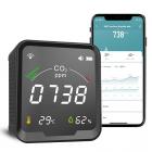 Smart CO2 detektor, luftkvalitetskontitor, NDIR Sensorkarbondioksiddetektor, Temperatur Fuktighet Lufttest for CO2 Alarm, Smart Life Tuya APP Digital CO2 Meter
