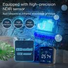 Smart CO2 detektor, luftkvalitetskontitor, NDIR Sensorkarbondioksiddetektor, Temperatur Fuktighet Lufttest for CO2 Alarm, Smart Life Tuya APP Digital CO2 Meter