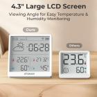 Lämpötila ja kosteus Monitor 4.3in näyttö 4 kuukautta Akun käyttöikä sisä- ja ulkona KentFaith