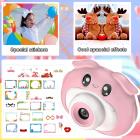 AD-G23H Fotocamera per bambini Autofocus 1080P Custodia antiurto in plastica morbida atossica rosa