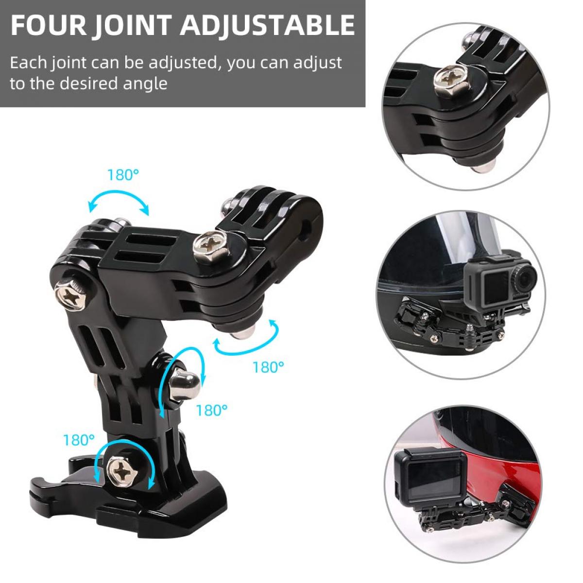 Motorcykelhjälm Chin Mount Kit Kompatibel med GoPro Hero 10 9 8 7 6 5 Black, DJI Osmo Action 2/AKASO/Campark/YI Action Camera, Insta360 Camera, etc.