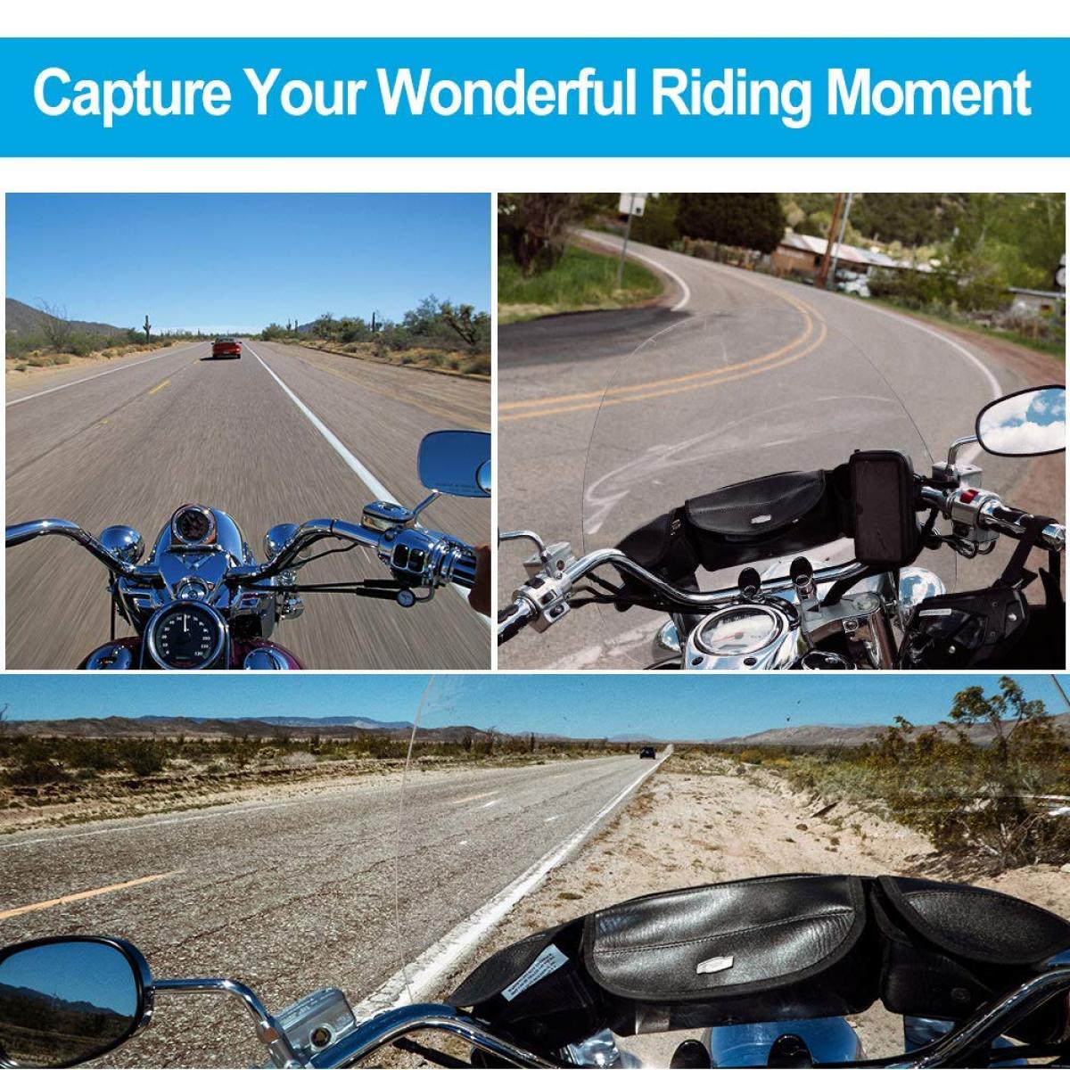 Motorcykelhjälm Hakrem kompatibel med GoPro AKASO Action Camera för VLOG/POV-skyttetillbehör