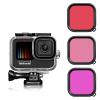 Kit filtro per immersione in 3 pezzi + custodia impermeabile per GoPro Hero 9/10 nero, custodia per fotografia subacquea + set filtro per immersione in 3 pezzi per GoPro Hero 9/10 nero