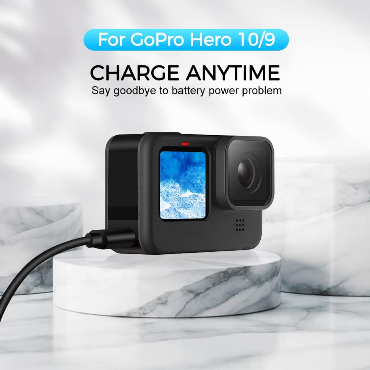 Coperchio batteria di ricambio per Gopro Hero 10/9 Nero, USB Pass Through Power Side Door Accessorio Vlog per una action cam gopro