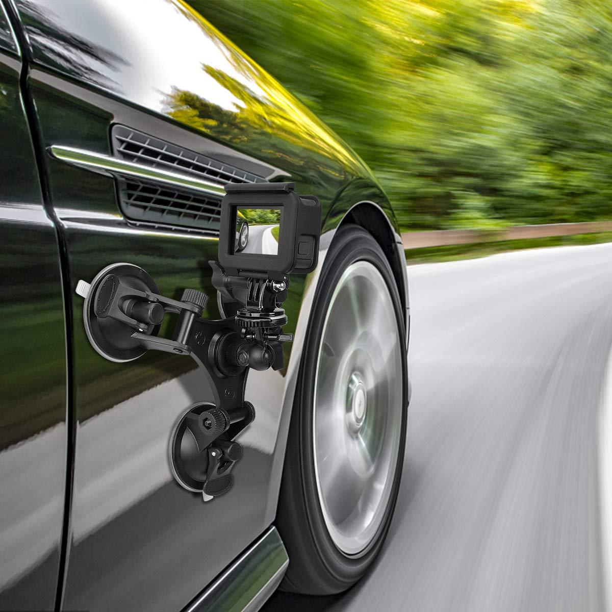 GoPro 3-kopps Action Camera Sucker Mount Action Kamera Bil Vindrute Kåpa Dörr Baklucka Fäste/Med kulhuvud Kompatibel GoPro Sony DJI OSMO Action Akaso Apeman YI Action Camera Bilfäste