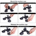 GoPro 3-kopps Action Camera Sucker Mount Action Kamera Bil Vindrute Kåpa Dörr Baklucka Fäste/Med kulhuvud Kompatibel GoPro Sony DJI OSMO Action Akaso Apeman YI Action Camera Bilfäste