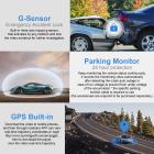 V53 3.0" IPS 4K HD Car Recorder com ângulo de gravação de 170° com sensor G, GPS, WiFi, gravação em loop, monitoramento de estacionamento, visão noturna (4K @3840*2160P) câmeras duplas