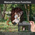 Digitalkamera til fotografering og video 4K 48MP videoblogkamera YouTube med 180° flip-skærm, 16x digital zoom, 52 mm vidvinkel og makroobjektiv, 32GB TF-kort, 2 hurtige batterier Sort