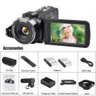 4k-videokamera videokamera YouTube Ultra HD:lle 4K 48MP videoblogikamera mikrofonilla ja kaukosäätimellä WiFi-digitaalikamera 3,0" IPS-kosketusnäyttö IR Night Vision 2 paristoa