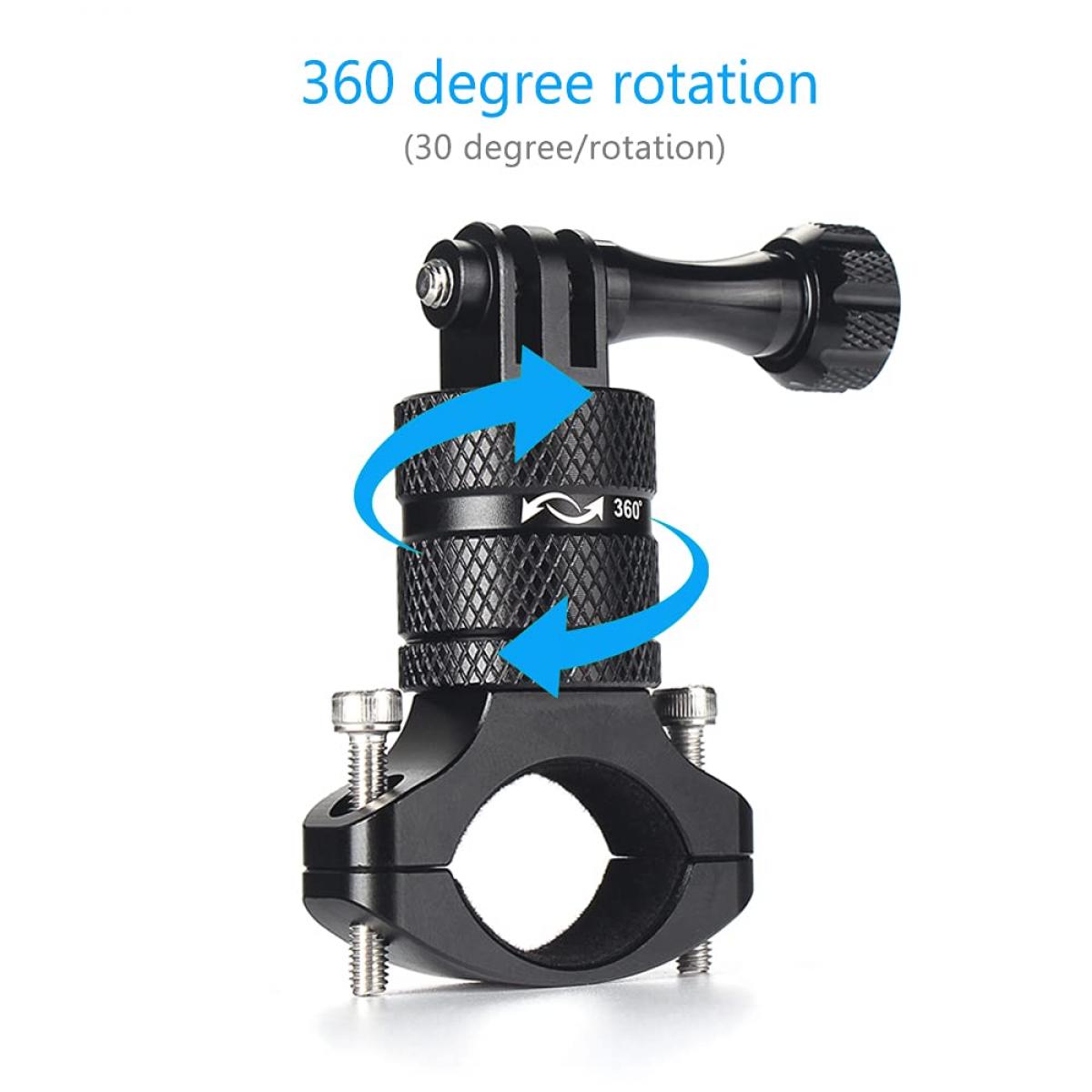 Maastopyörän polkupyörän moottoripyörän ohjaustangon kiinnityspuristin alumiiniseoksesta valmistettu kiinnike sopii GoPro Heroon 11/10/9/8 musta toimintakamera Insta360 One x2 x3 360 DJI OSMO action 2 3