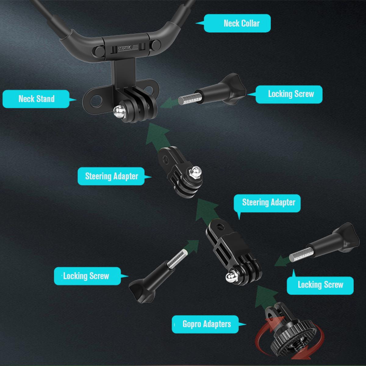 Uchwyt na szyję Selfie do kamery akcji GoPro hero AKSO DJI Action Camera i uchwyt na szyję telefonu do akcesoriów do nagrywania wideo