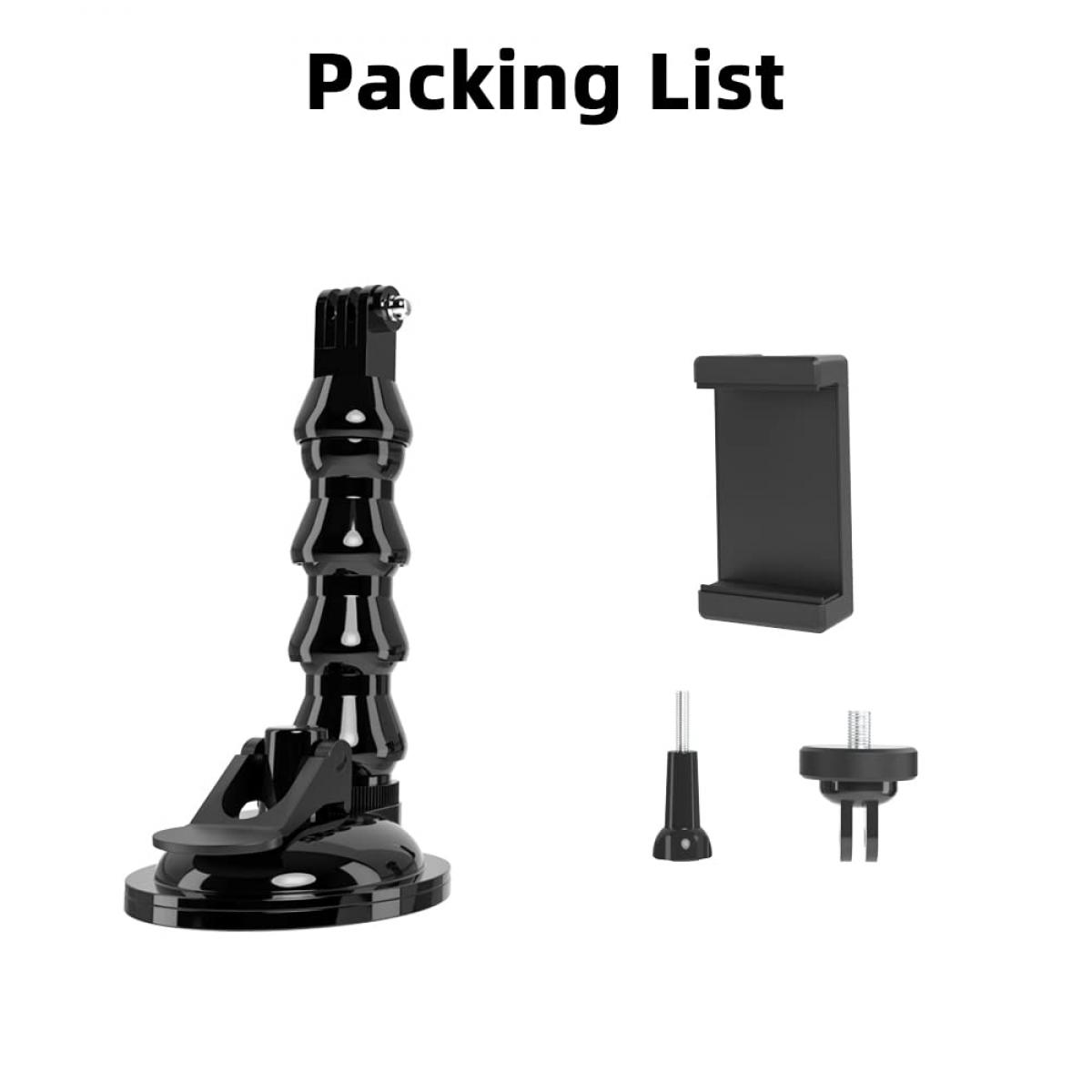 Gooseneck Extension imukuppiautoteline puhelintelineellä Gopro Hero 11:lle, Hero 10/9/8/7/6/5, DJI actionille, iPhonelle, Samsung Galaxylle, google pixelille jne.