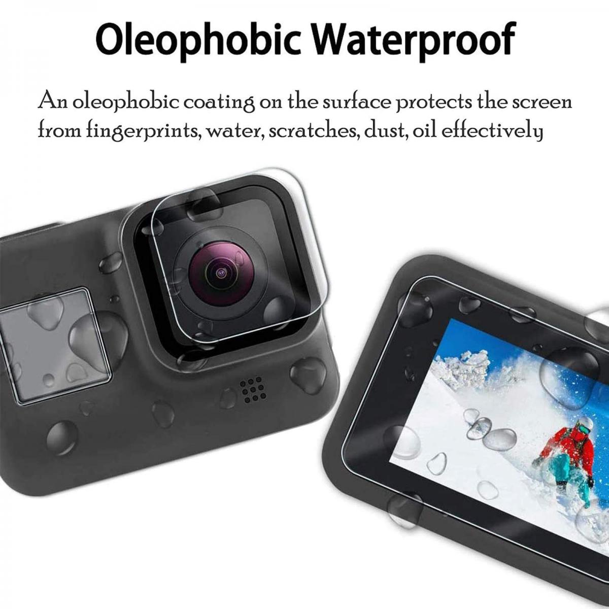 9H Hardness GoPro Hero 11 10 9 musta, ultrakirkas karkaistu lasi näytönsuoja + karkaistu lasi linssin suoja + karkaistu lasi edessä oleva LCD-näyttökalvo GoPro Hero 9 10 11 -toimintakameralle