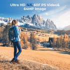 4K Videokamera Profesjonell 60FPS for Filmproduksjon, Film & Fotografering, Videokamera med 18X Zoom, Digitalkamera for Videoopptak, 4-tommers Flip Touchskjerm, Lette Stativer, 64GB, Kentfaith