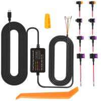 Dash Cam Hardwire Kit, Micro-USB Hårdtråd Kit 11.5ft, 12-24V till 5V Car Dash kamera laddare nätsladd, present 5 säkring krankabel med batteritömningsskydd för 24h parkeringsmonitor
