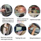 Dash Cam Hardwire Kit, Micro-USB Hard Wire Kit 11,5 ft, 12-24V - 5V Car Dash Camera laturi virtajohto, lahja 5 sulakekaapeli akun tyhjennyssuojauksella 24h pysäköintimonitorille