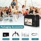 Digitaalinen kamera valokuvaukseen 4K 56MP Vlogging kamera YouTube 16X digitaalinen zoom, 32 Gt TF kortti