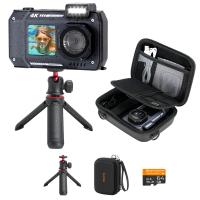 Onderwatercamera 4K 48MP – waterdicht tot 10 meter, dubbel scherm, SOS-noodlicht & 2500mAh – voor snorkelen, zwemmen en kinderen
