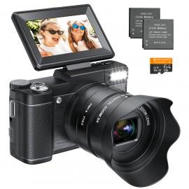 5K Digitalkamera für Anfänger Flip Screen für Selfie 8X Optischer Zoom Kentfaith