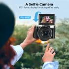 5K Digital Camera for nybegynnere 8X optisk zoom vippbar selfieskjerm med stativ og EVA oppbevaringsetui Kentfaith