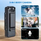 Mini Body Camera Video Audio Recorder WiFi Käytettävä Bodycam 180 ° objektiivi