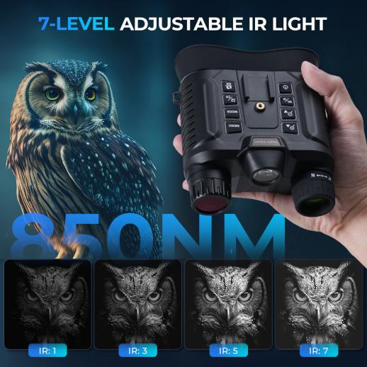 Binocolo Visione Notturna 4K Ultra HD Con Zoom 8X, Display 4.5 Pollici, Sensibilità IR A 7 Livelli, 36MP, 32GB – Per Caccia, Birdwatching E Sicurezza