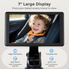 7in Display Baby Bil Kamera med 2K HD Kamera Night Vision 3X Zoom