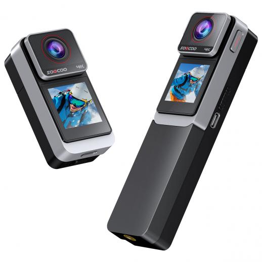 30 - метровая водонепроницаемая 4K спортивная камера, съемная рукоятка, двойной экран, 7 - часовая батарея, поле зрения 170 °
