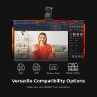 OBSBOT Tiny 2 Webcam 4K Voice Control PTZ, AI Tracking Multi-Mode & Auto Focus, Webkamera med 1/1,5" Sensor, Gesture Control, 60 FPS, HDR Lyskorrektur, Webcam til PC, Streaming, Møde