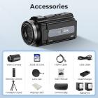 5K 48MP videokamera med vippeskjerm for vlogging, HD WiFi-videokamera med IR-nattsyn, aluminiumstativ, fjernkontroll, egnet for filmproduksjon, YouTube-begynnere