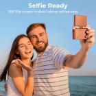 4K digitalkamera til fotografering med blitz + objektiv-lysfyld og 180° vipbar skærm Kentfaith