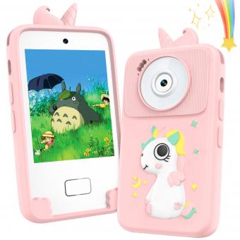 Doble cámara para juguetes de teléfonos inteligentes para niños, pantalla táctil de 2,8 pulgadas, sin internet, para niños y niñas de 3 a 8 años