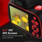 4K digitalkamera for barn med doble 48 MP kameraer, 10X zoomring, autofokus, for 3-12 år yngre