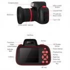 4K digitalkamera for barn med doble 48 MP kameraer, 10X zoomring, autofokus, for 3-12 år yngre