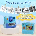 Kids Camera Instant Print, Julklapp Födelsedagspresenter för Flickor Pojkar 3-12, 24MP 1080P Selfie, Kentfaith (Blå)