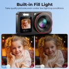 4K 64MP Digital Kamera Dual Skærm Selfie, 18X Zoom, 32GB Kort & 2 Batterier til Begyndere YouTube Vlog, Kentfaith