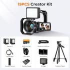 Videocamera 8K met HDMI-uitgang, 64MP Foto’s, WiFi, Nachtzicht, Microfoon en Statief