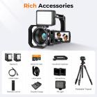 8K Camcorder with 64MP Photo, HDMI Output for Live Streaming, WiFi File Transfer, Built-in Fill Light, Wireless Microphone, 18X Zoom, 2 Batteries, Tripod, Remote Control, 64GB Card, Kentfaith