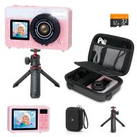 Appareil photo sous-marin pour enfants 4K 48MP, étanche 3M, double écran, pour plongée et natation, inclut boîtier de rangement EVA, trépied, Kentfaith