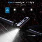 Bike Camera med 15W LED-lys 1080P Video 140° Wide Angle WiFi til Cykel Motorcykel Kentfaith