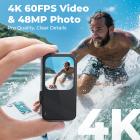 4K 60FPS Vanntett Actionkamera 20M/66FT Under vann, 6-aksers stabilisering, innebygd WiFi, 2 tommers berøringsskjerm Kentfaith