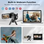 Videokamera med 4K 30FPS videoer, 80MP billeder, 13MP Sony CMOS, 11 stykker tilbehør, natbriller, webkameratilstand, Kentfaith