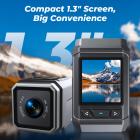 4K Bike Camera med 1,3-tommers skærm, WiFi-kontrol, 3000mAh-batteri, billedstabilisering Kentfaith