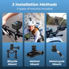 4K Bike Camera med 1,3-tommers skærm, WiFi-kontrol, 3000mAh-batteri, billedstabilisering Kentfaith