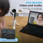 5K videokamera med 75MP billeder, 8x optisk zoom, WiFi-overførsel, trådløs mikrofon, dobbelt batterier, understøtter PIP-optagelse, Kentfaith