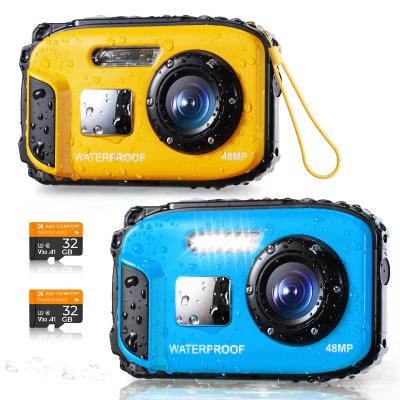 Vandtæt digitalkamera til børn, voksne 16FT/5M undervands 48MP til snorkling og svømning Kentfaith